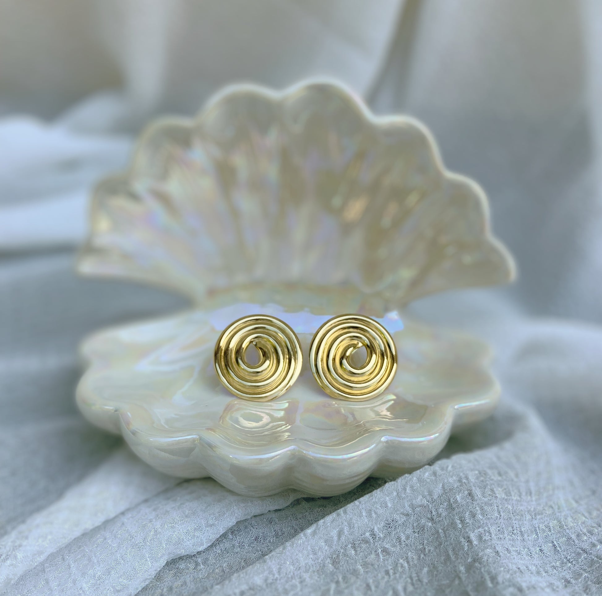 Perla - Boucles d’oreilles acier inoxydable doré