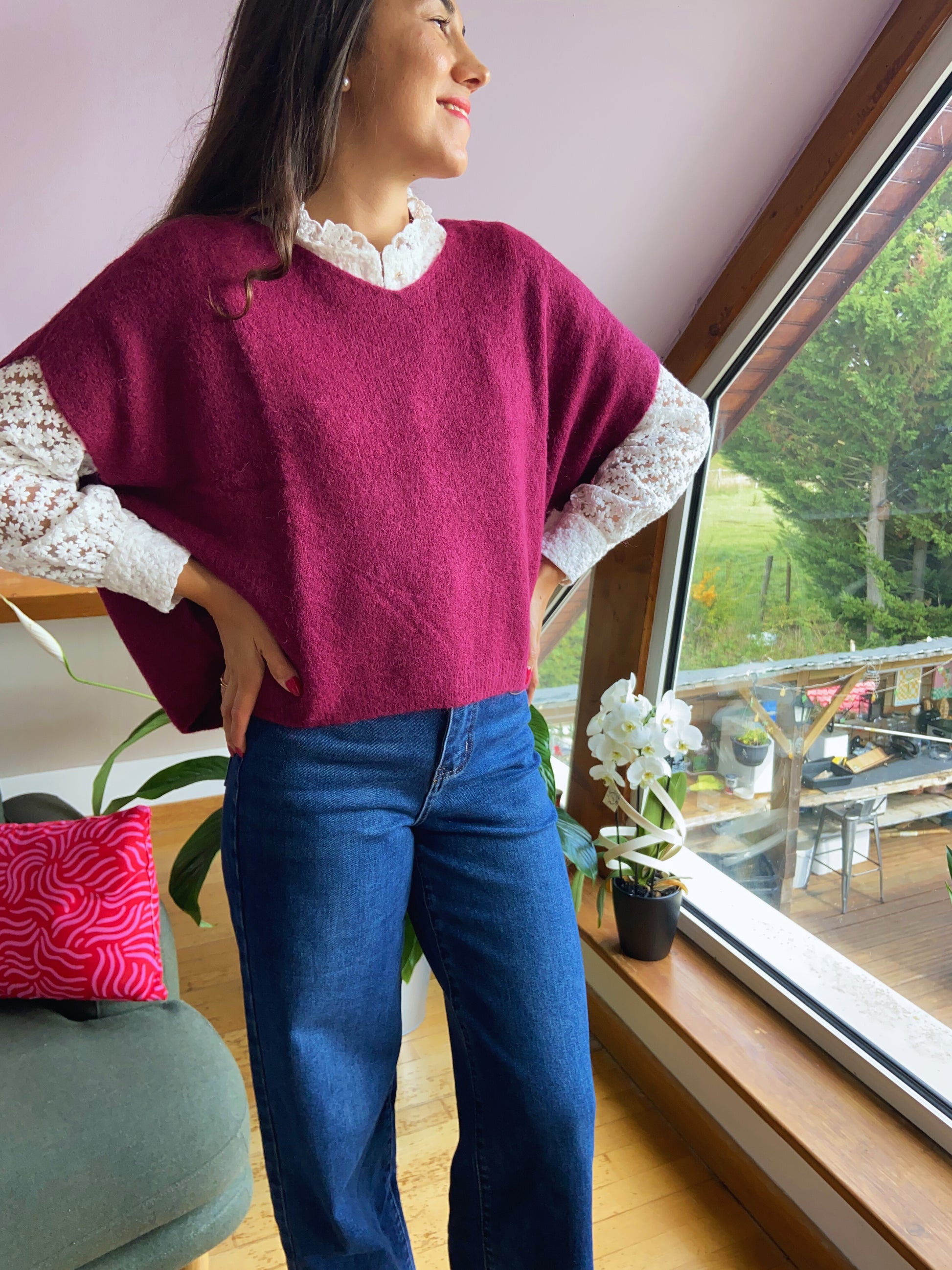 Agathe bordeaux - Maille alpaga