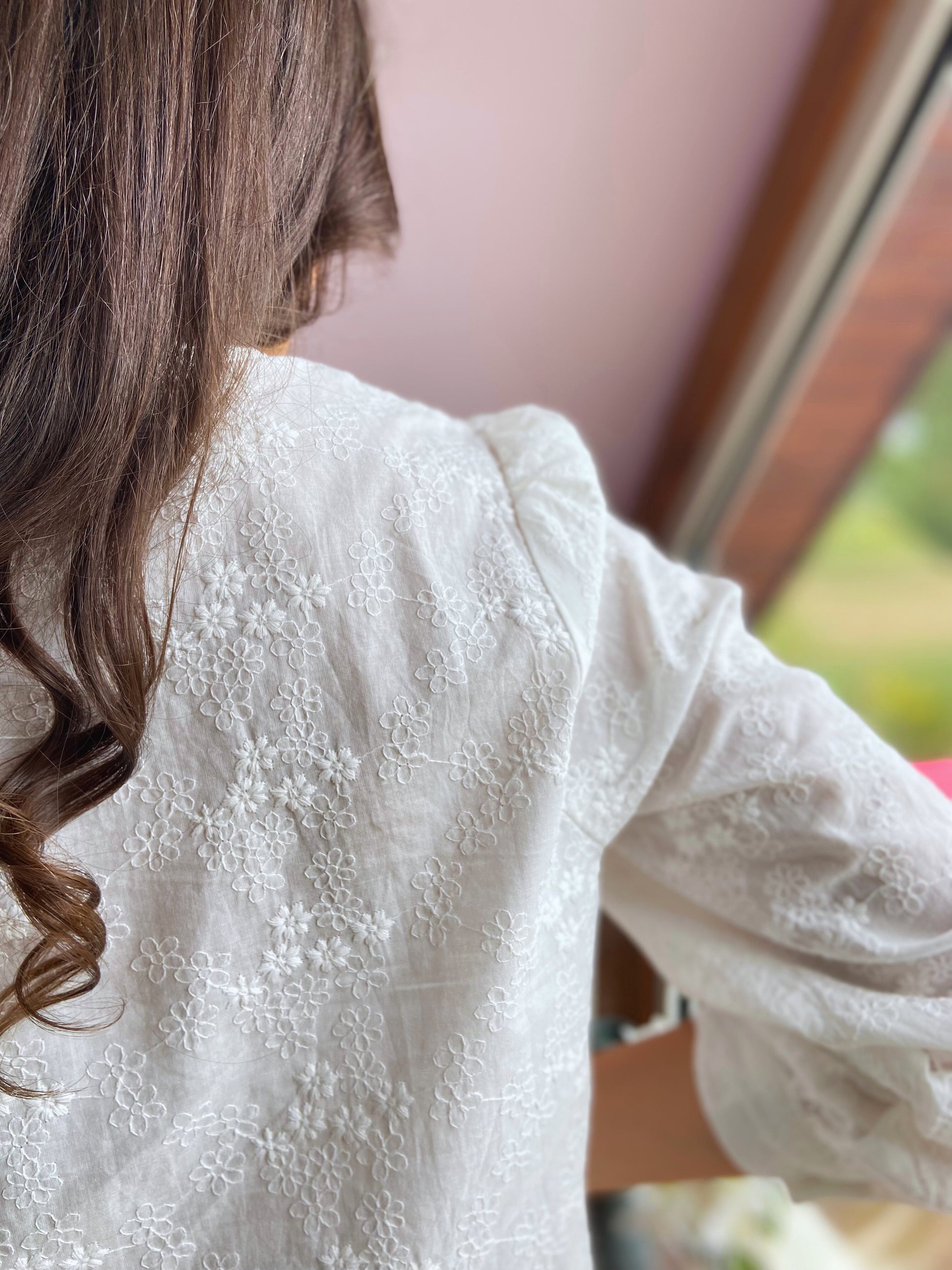Lucille - Chemise brodée manches longues