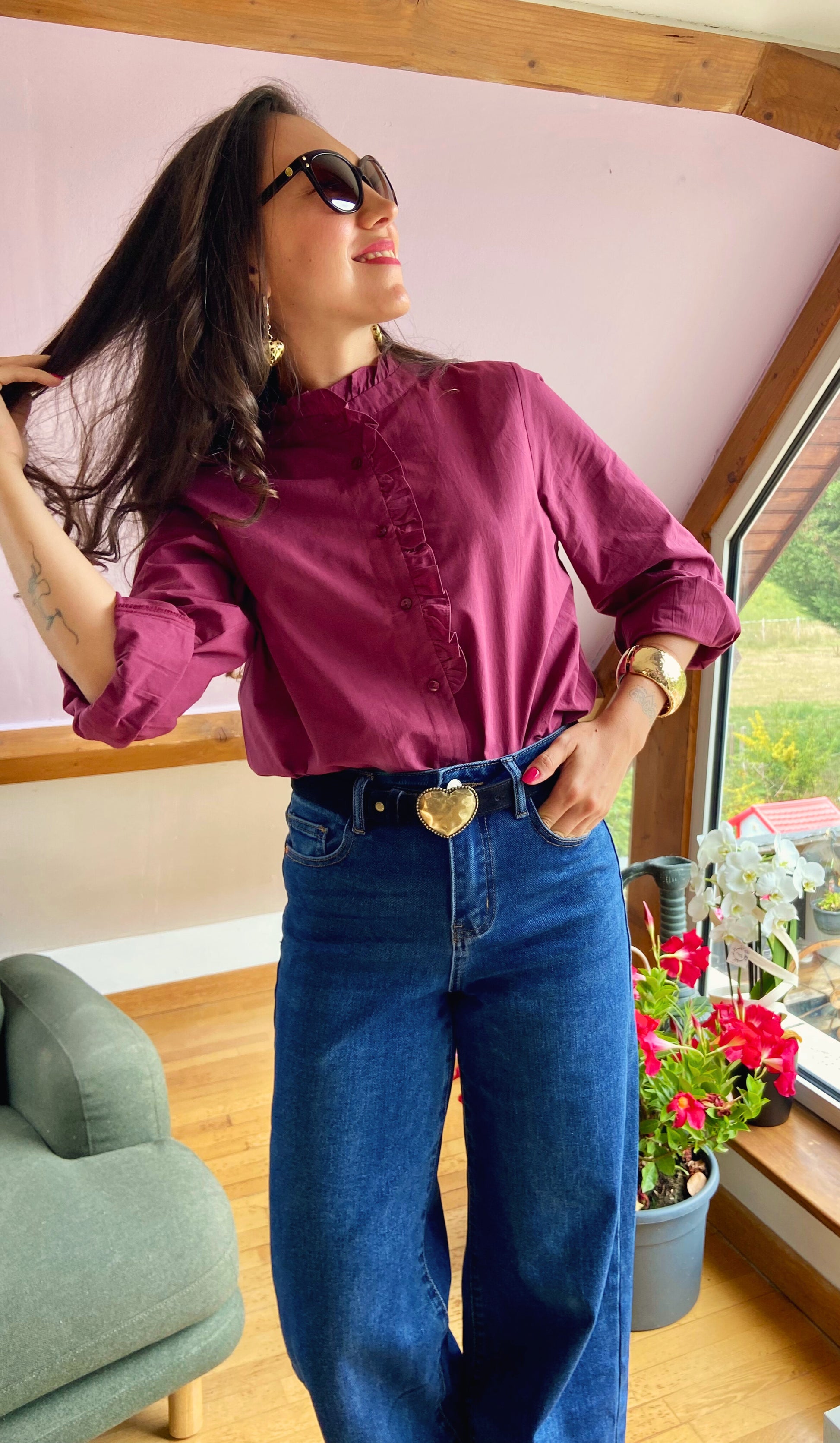 Léana - Chemise à froufrous