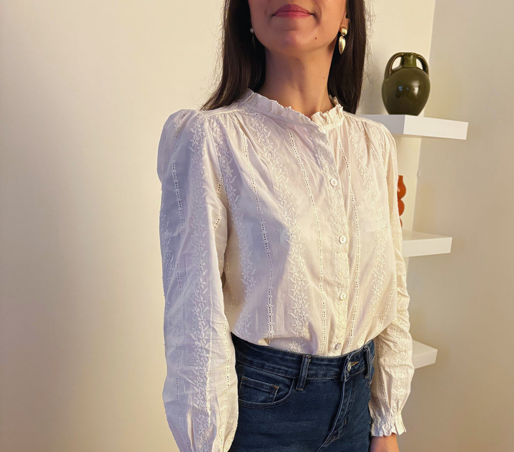 Thelma - Chemise brodée coton