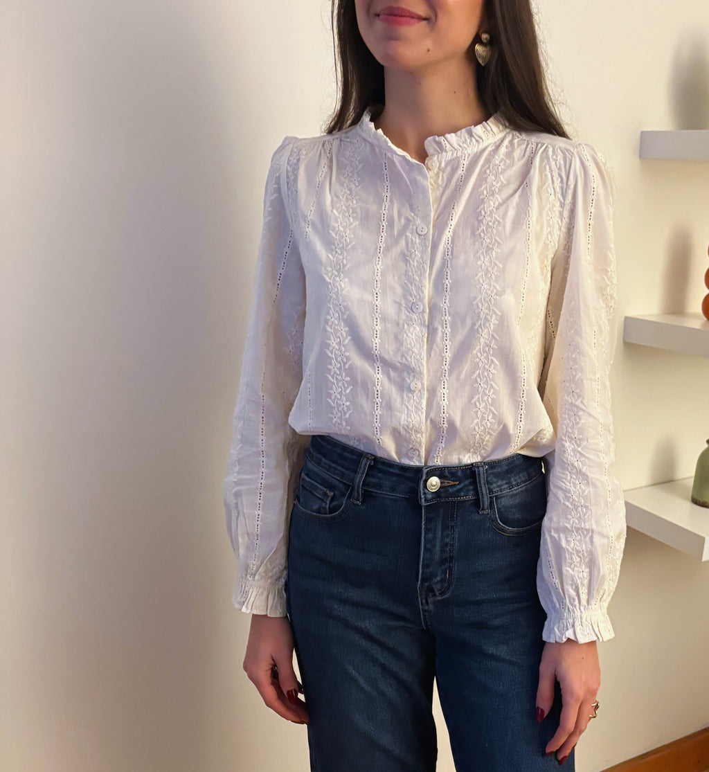 Thelma - Chemise brodée coton
