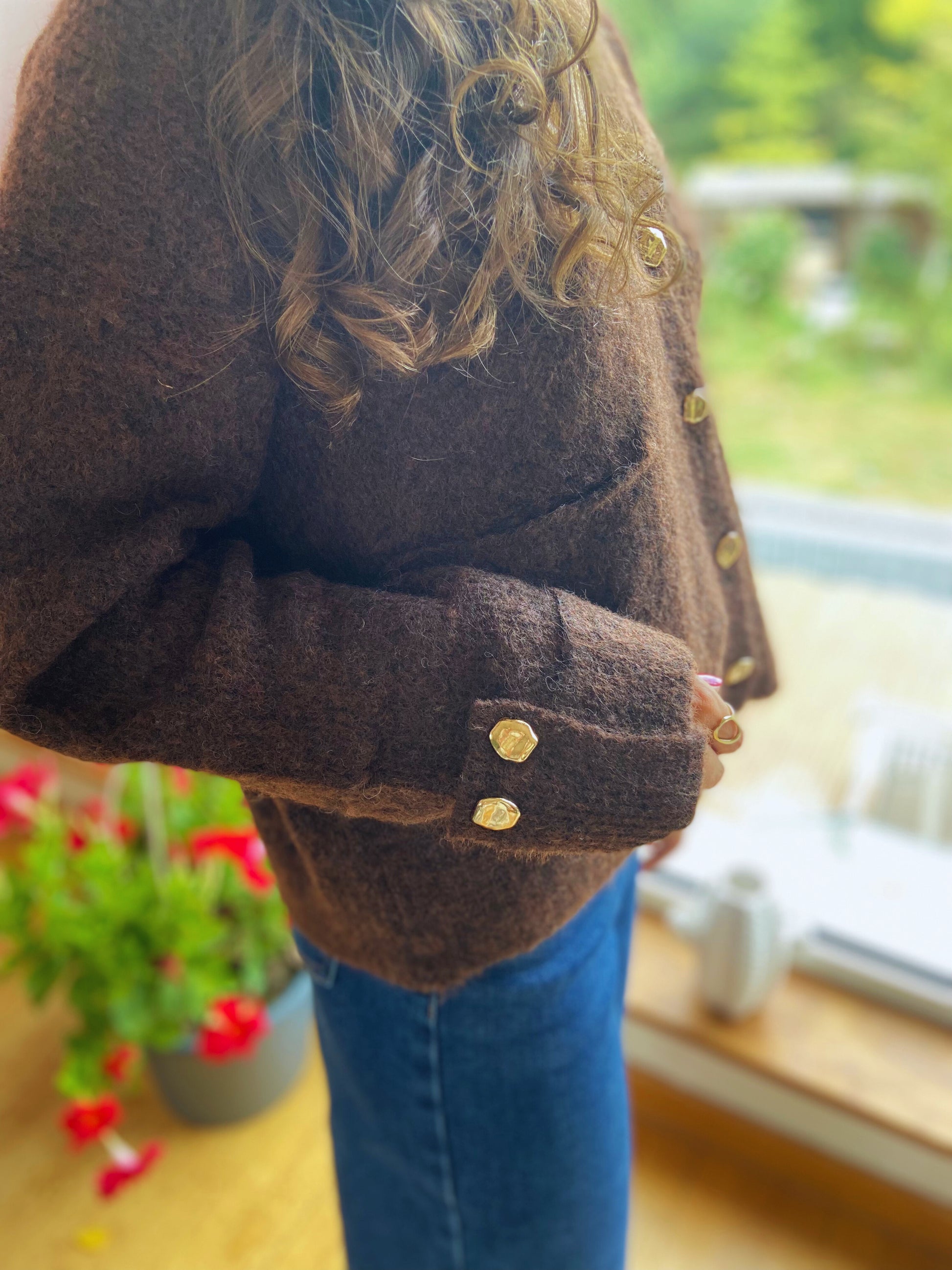 Gabriel chocolat - Pull col V