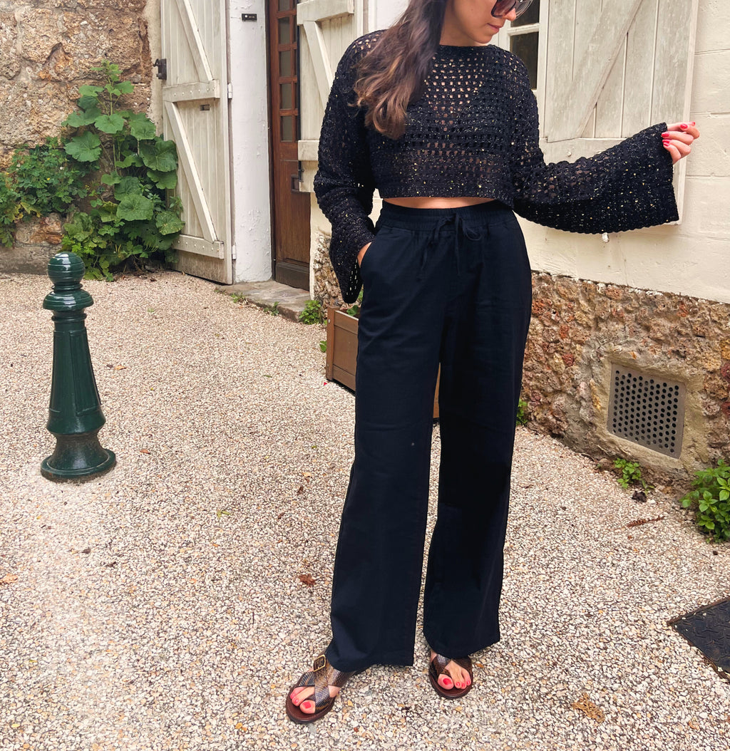 Sandy - Pull ajouré noir