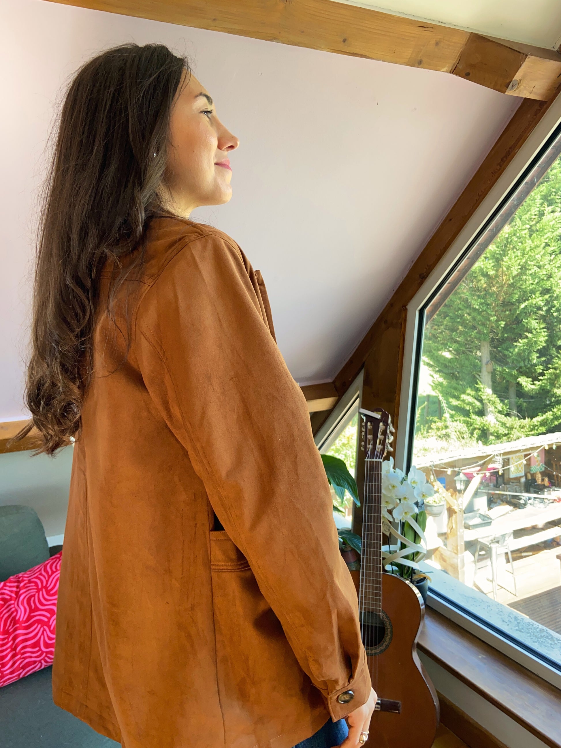 Willy - Veste daim camel