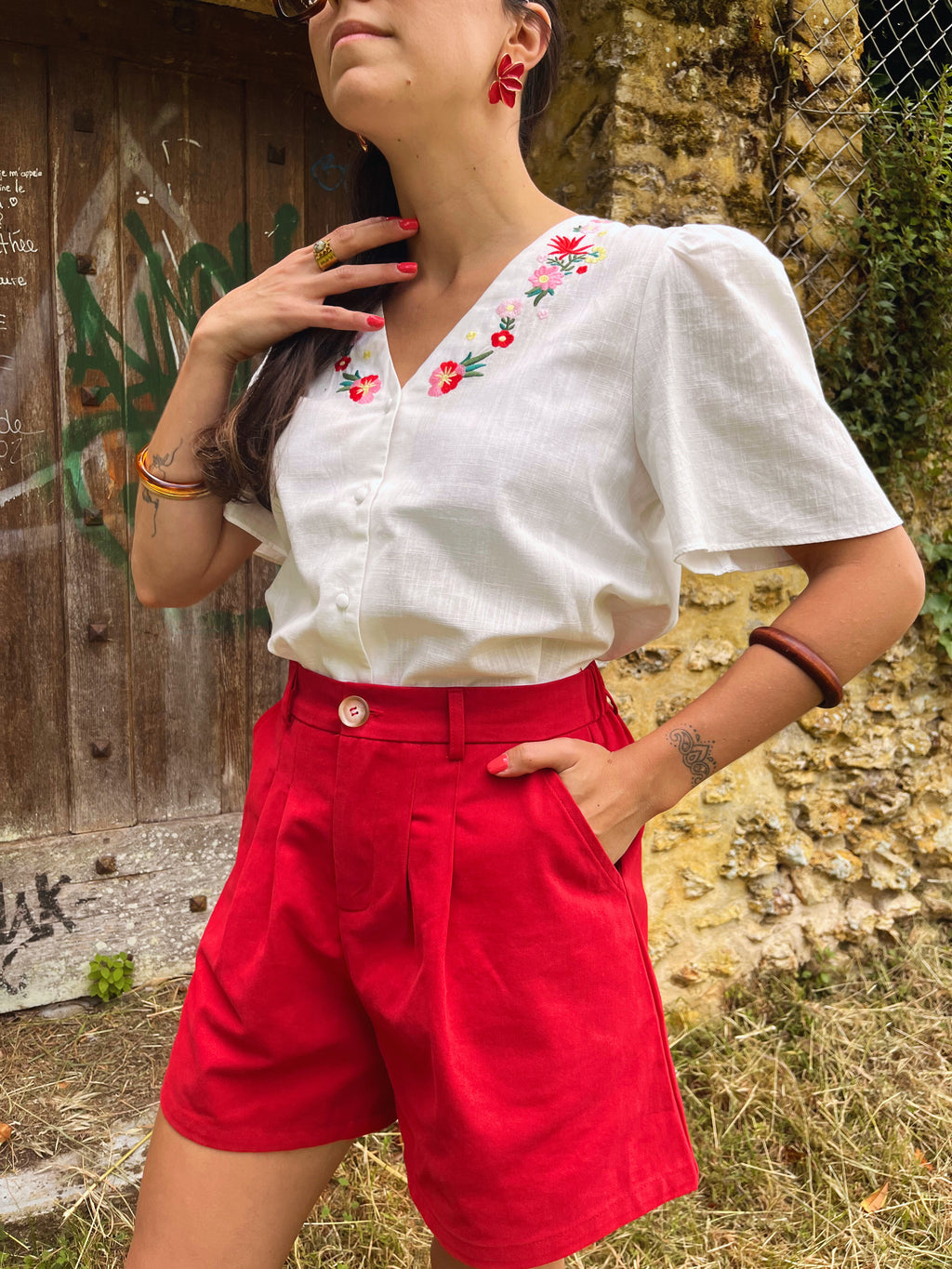 Delphine - Blouse brodée
