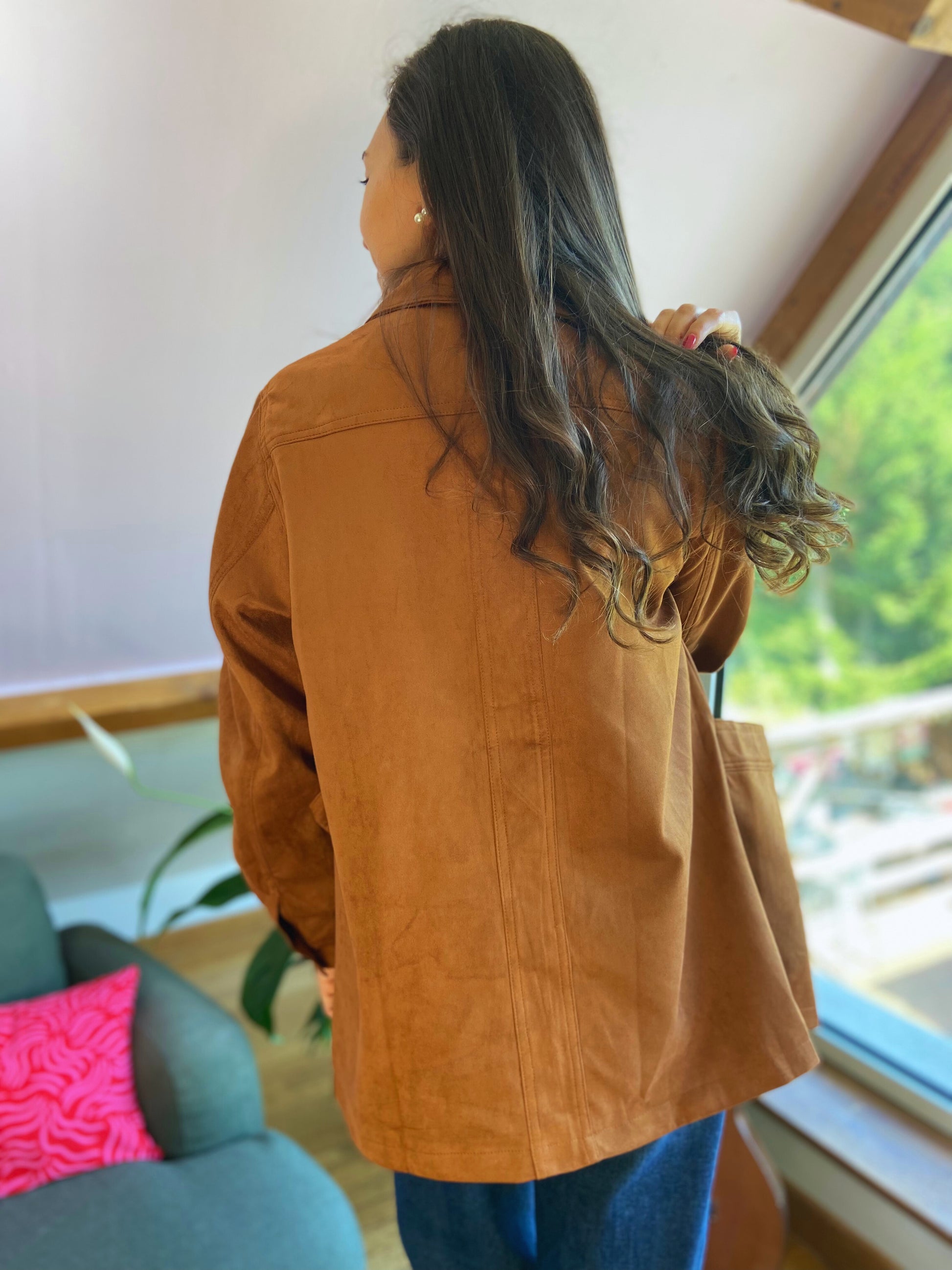 Willy - Veste daim camel