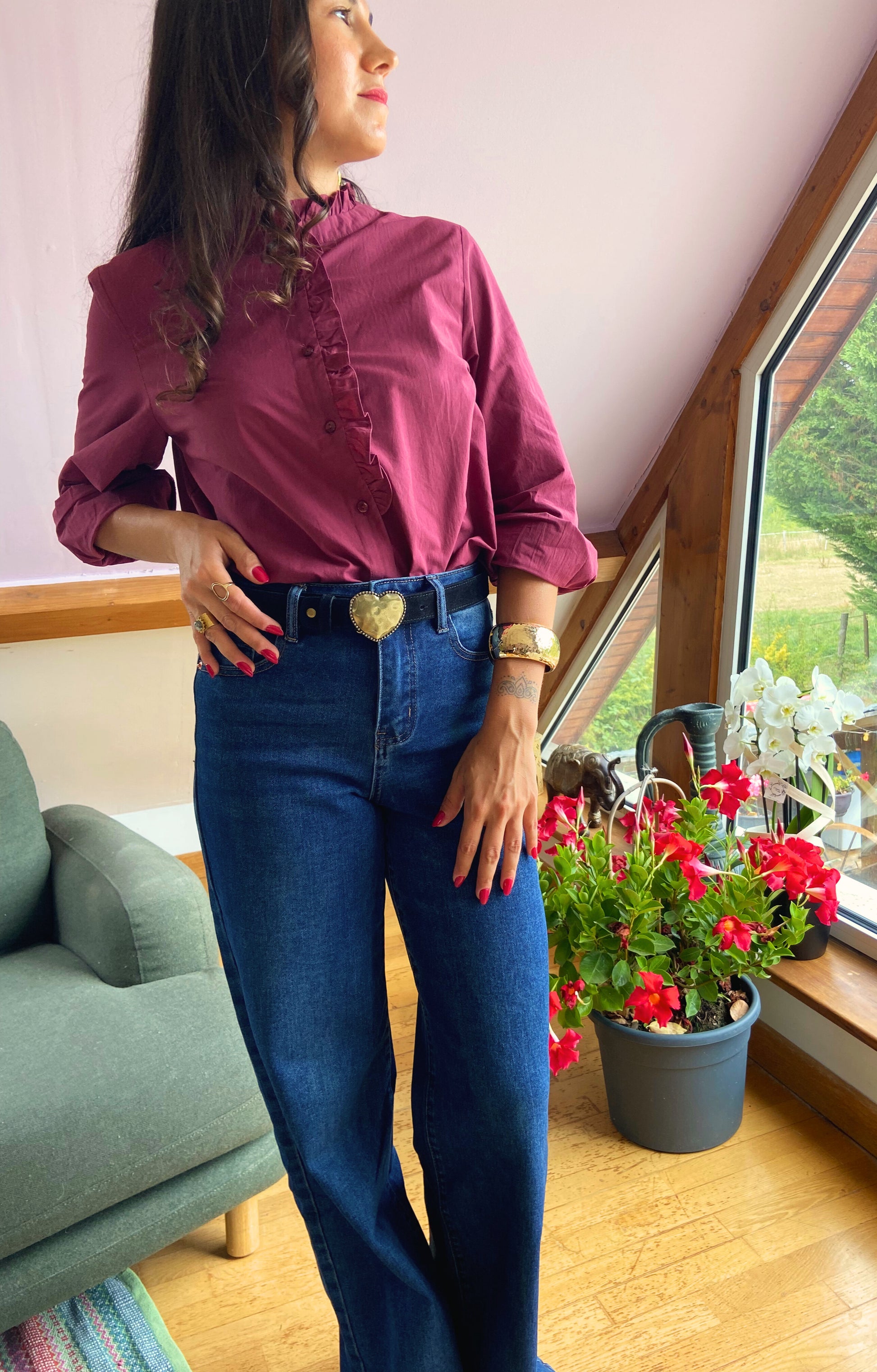 Léana - Chemise à froufrous
