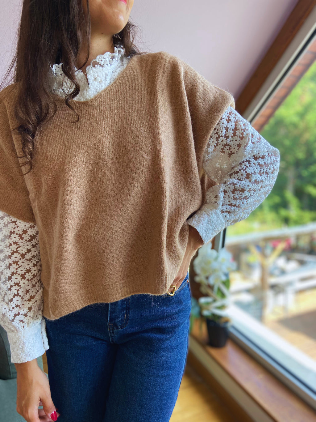 Agathe beige - Maille alpaga