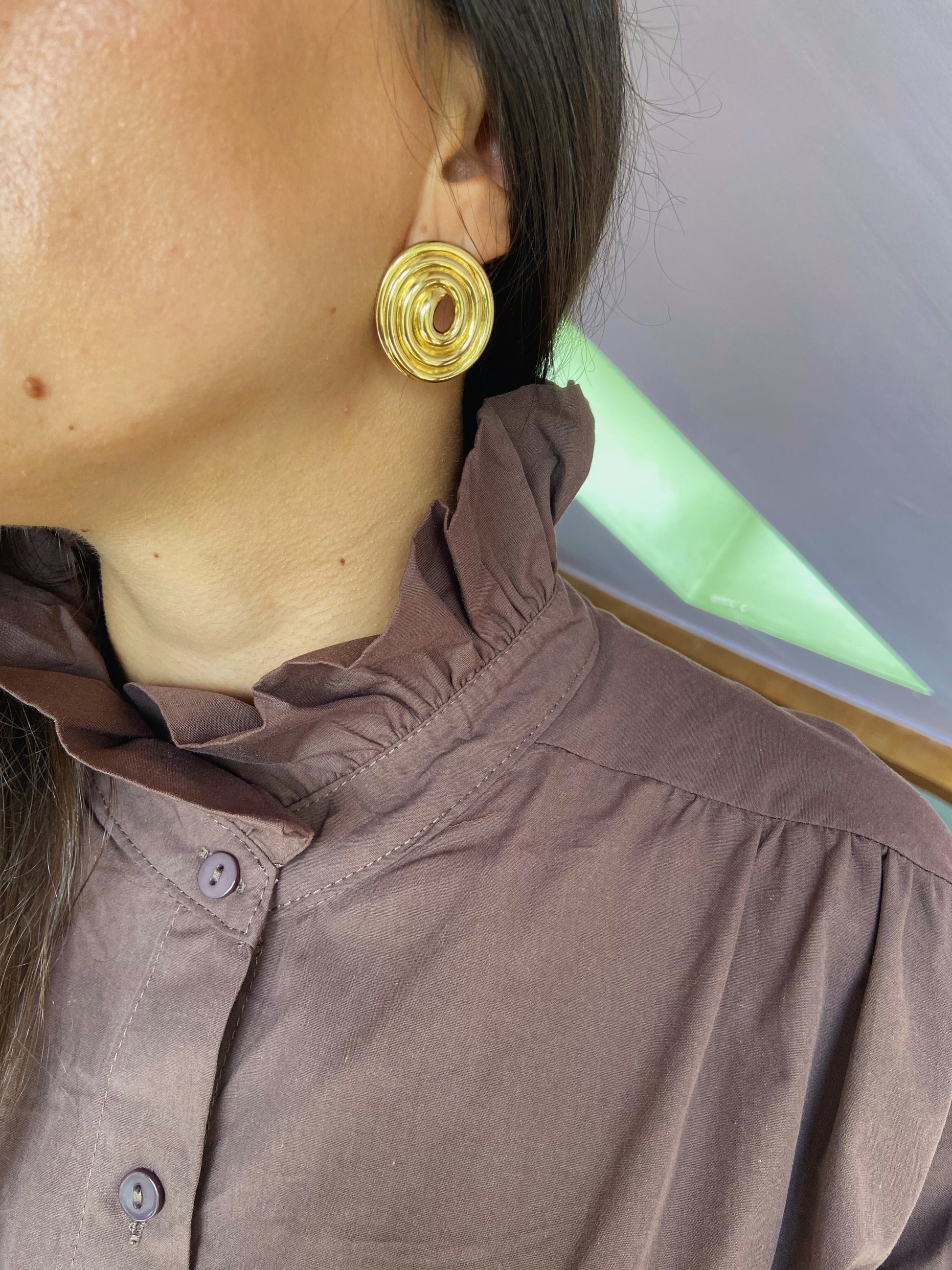 Perla - Boucles d’oreilles acier inoxydable doré
