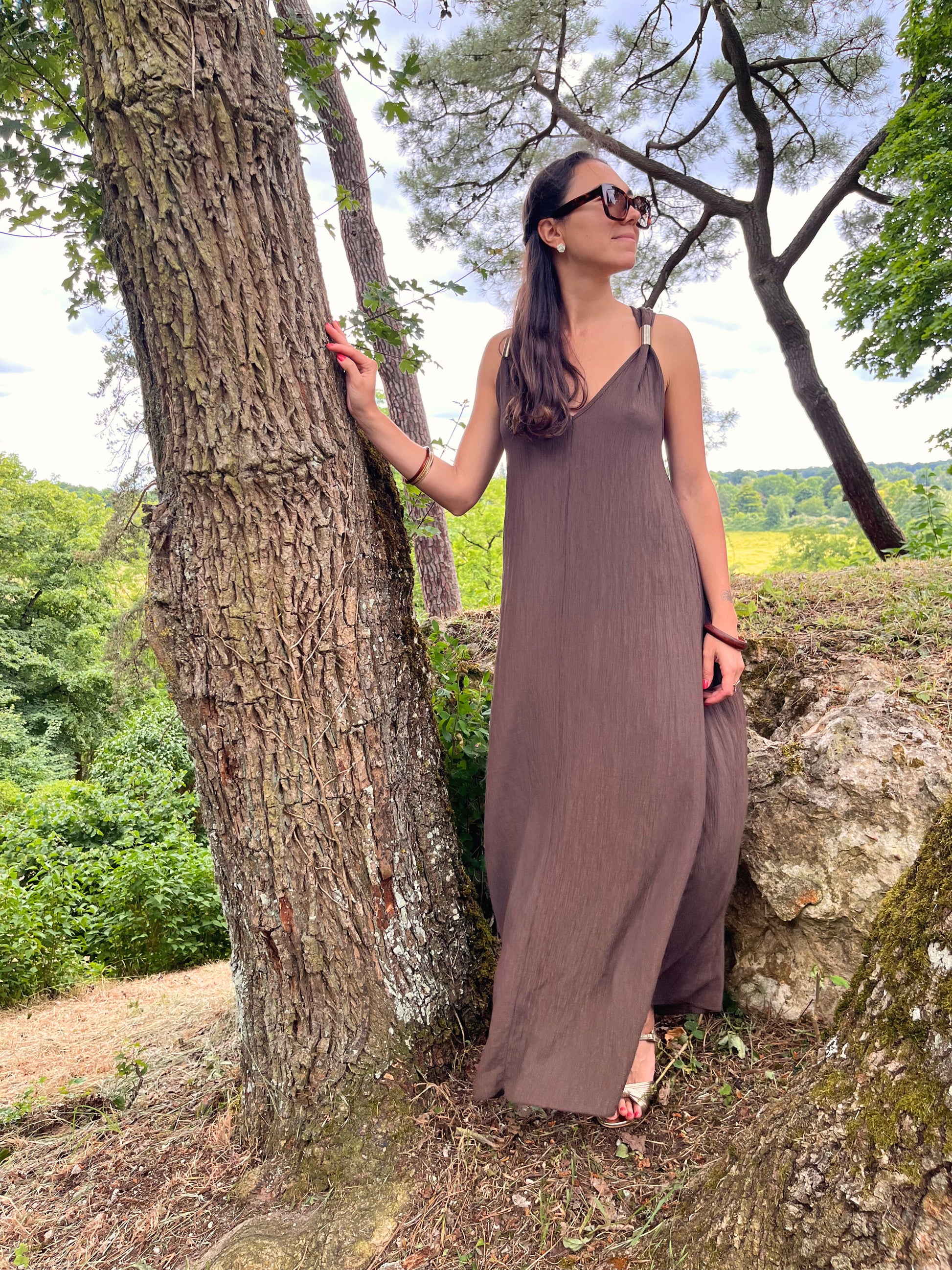 Cindy chocolat - Robe longue