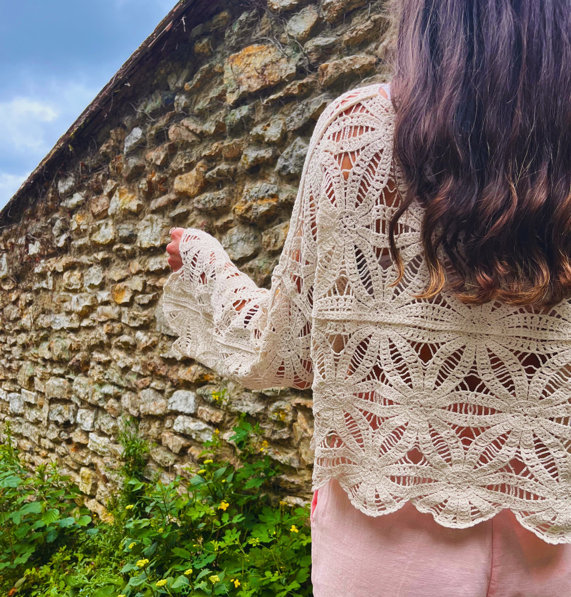 Lys - Pull crochet beige