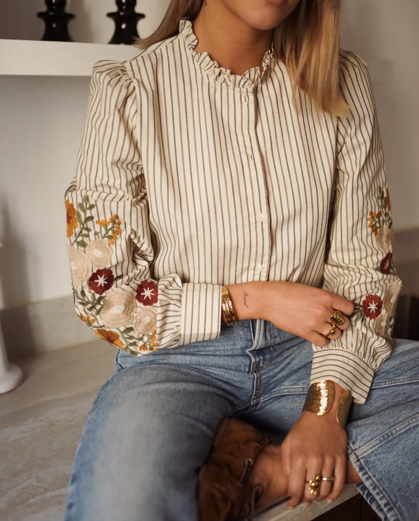 Maya - Chemise coton brodée