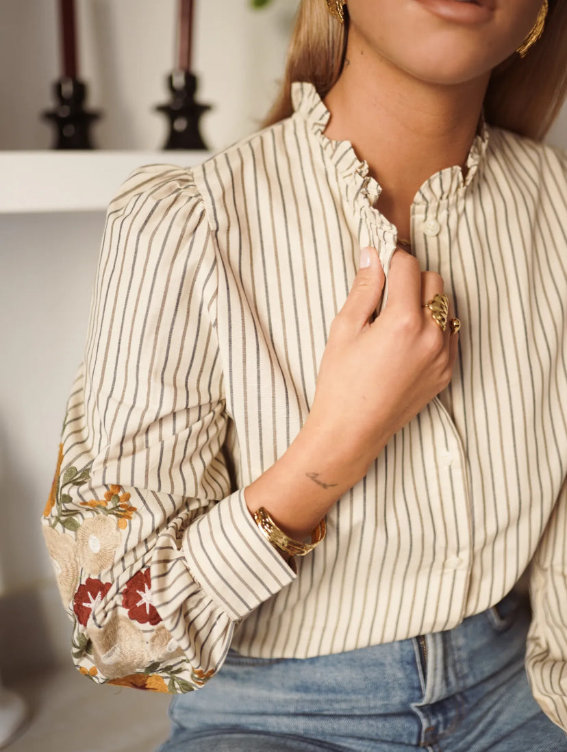 Maya - Chemise coton brodée