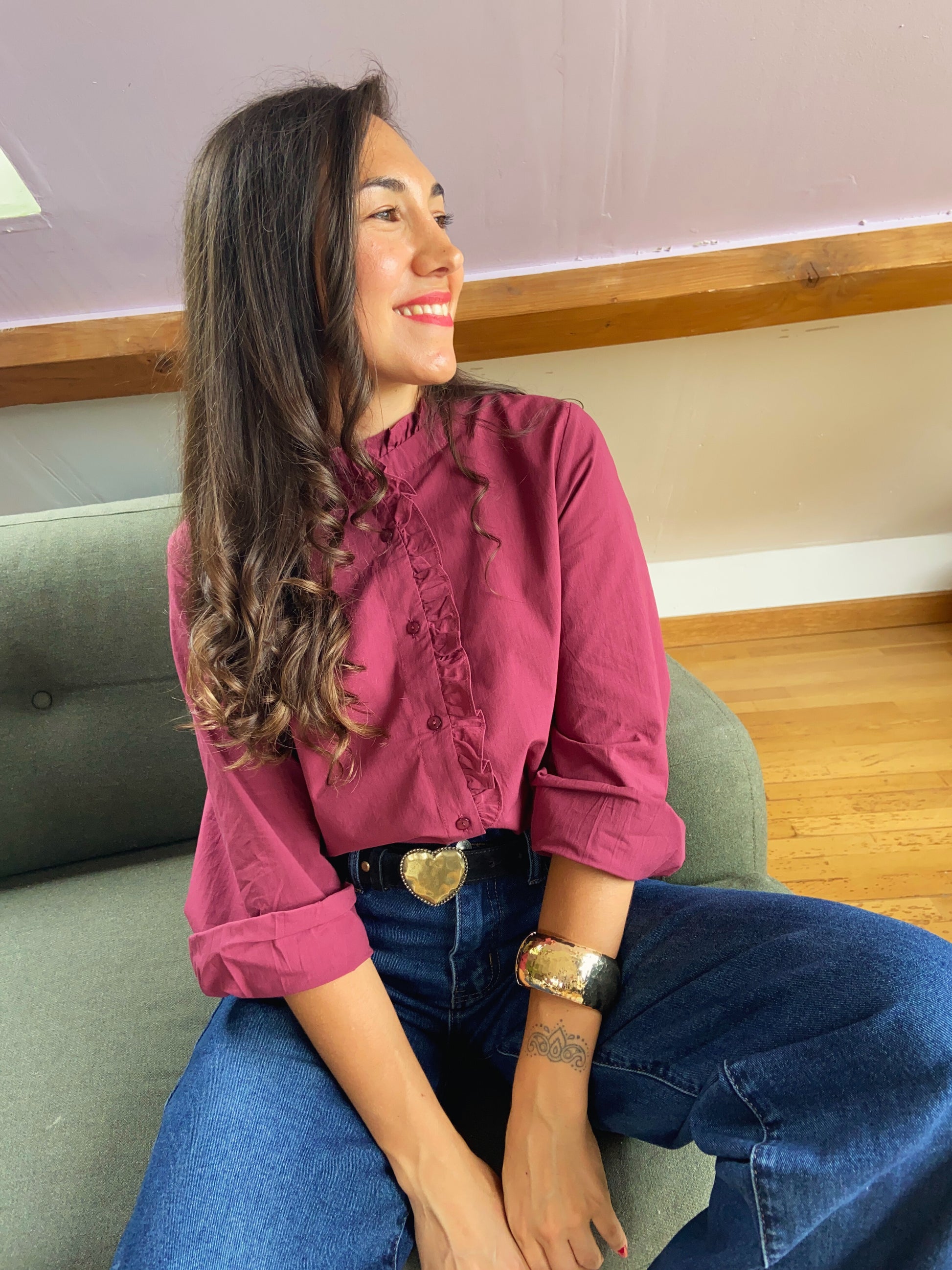 Léana - Chemise à froufrous