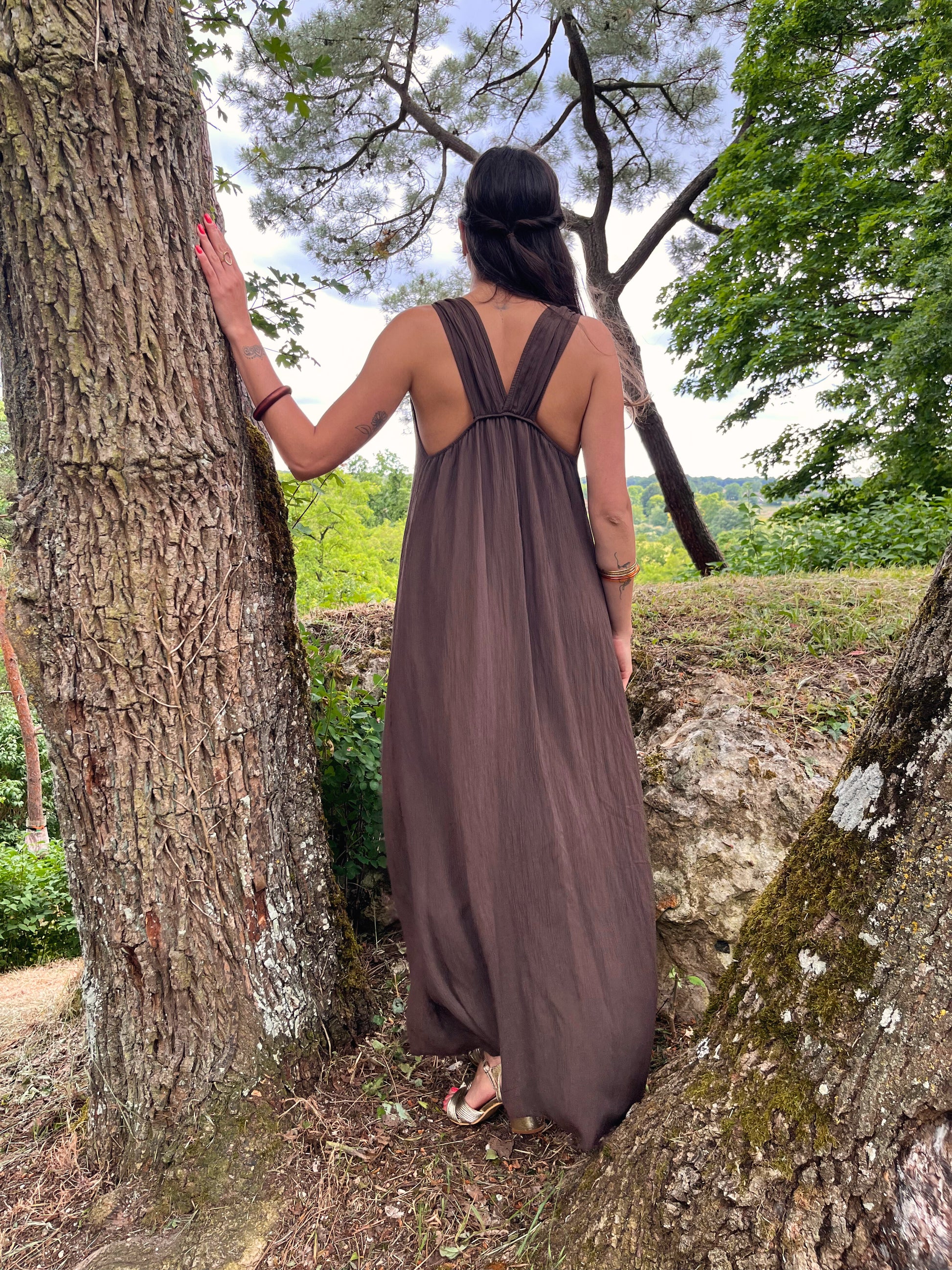 Cindy chocolat - Robe longue