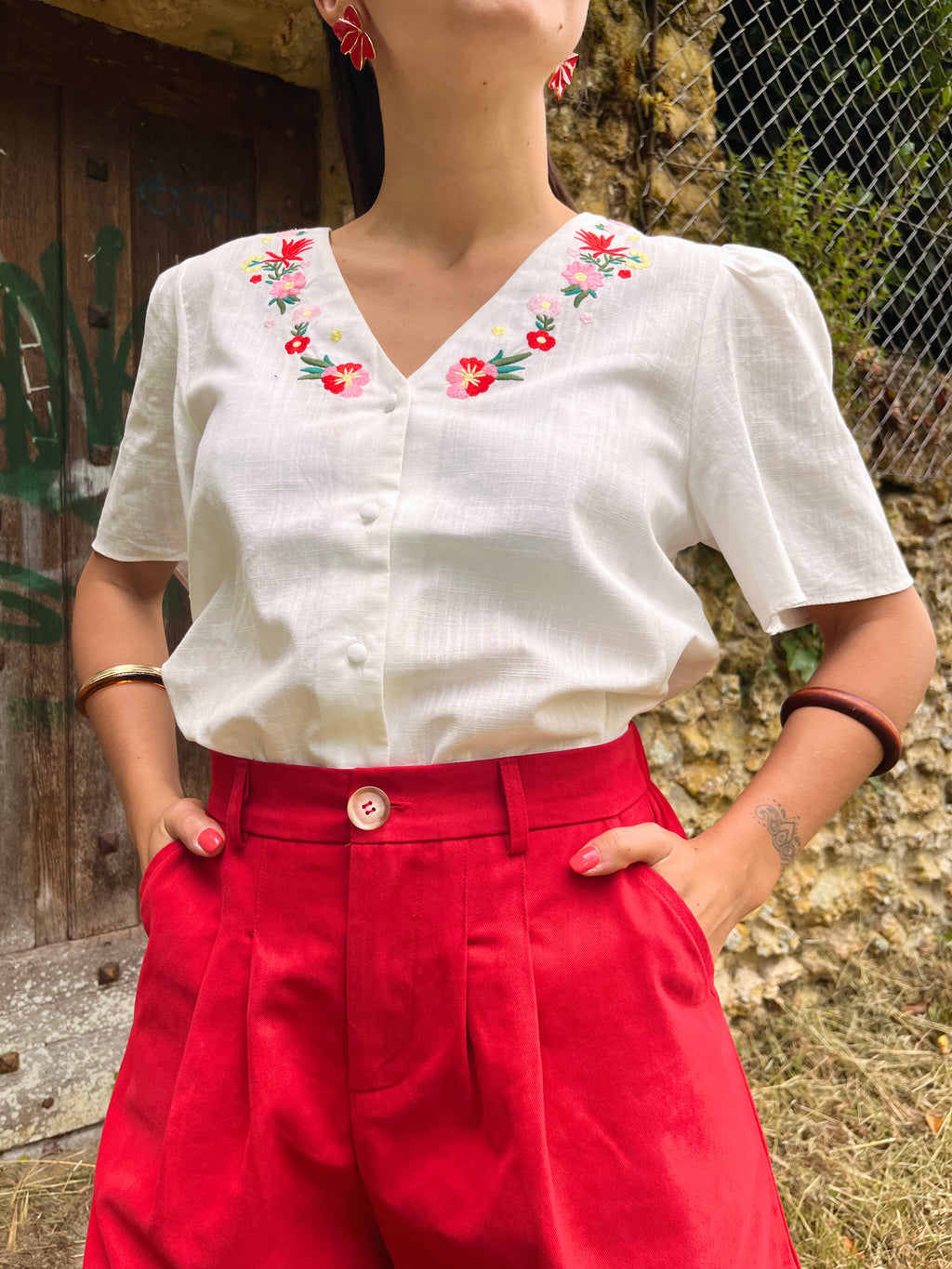 Delphine - Blouse brodée