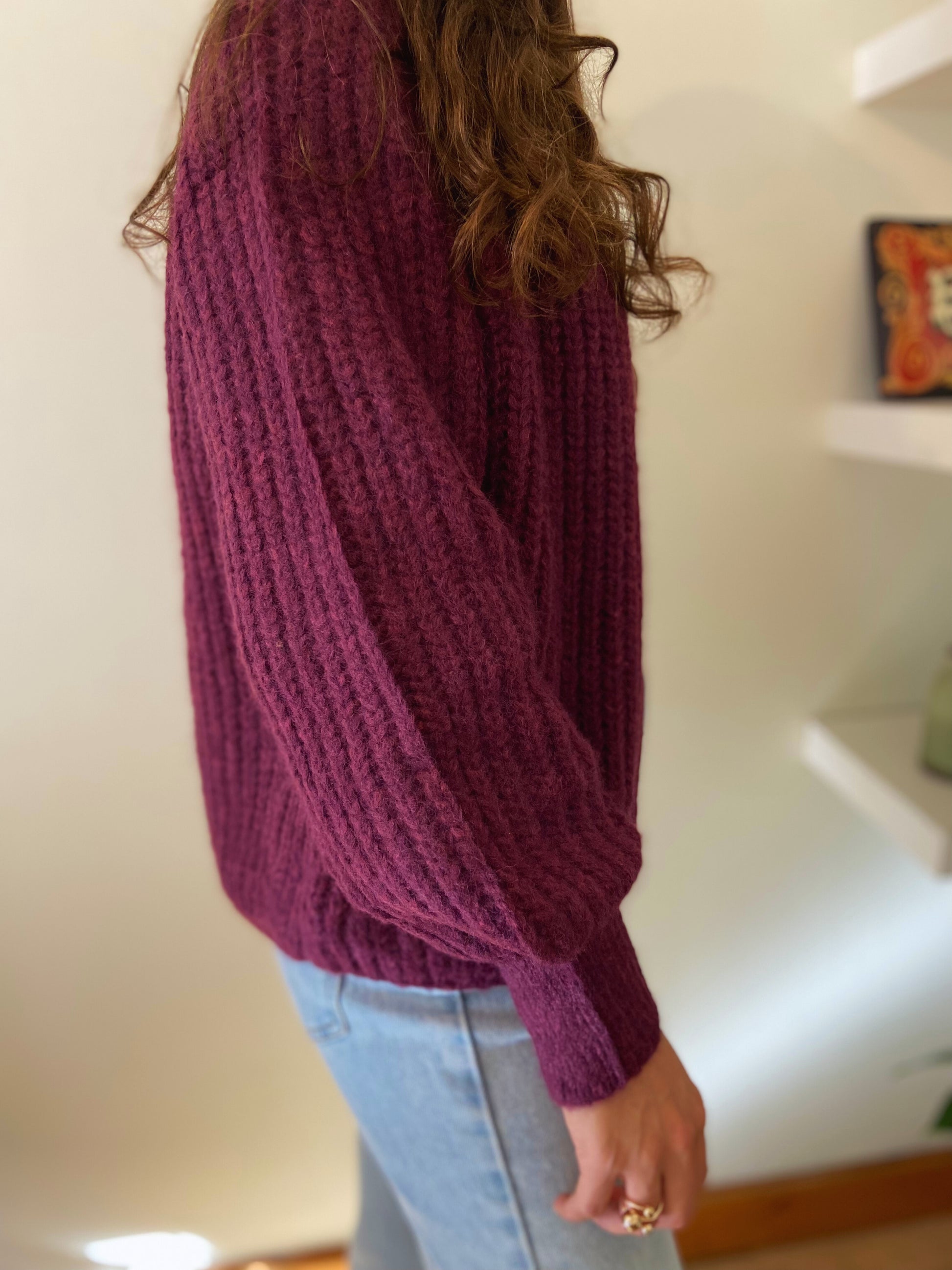 Milo mauve - Gilet tricoté